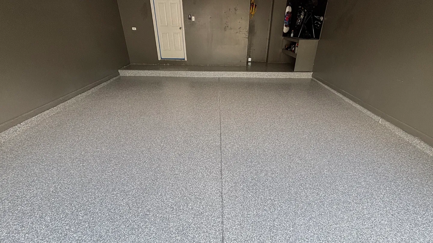 Concrete garage floor after Comer & Cross coating