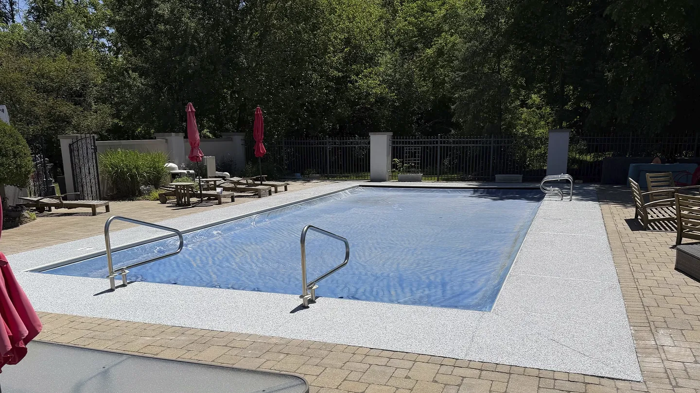 Coated pool deck